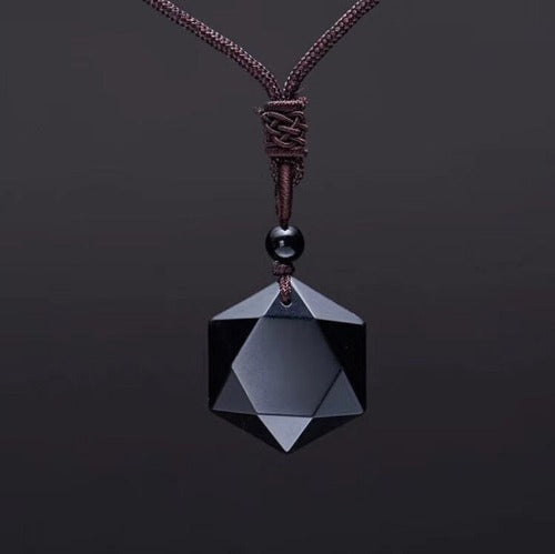 Collier - Obsidienne Hautes Énergies - Étoile de la Chance - image 1